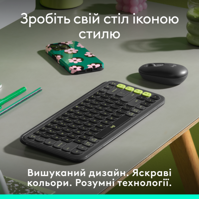 Клавіатура Logitech POP Icon Keys Graphite UKR (L920-013157) (7031715) Клавіатура Logitech POP Icon Keys Graphite UKR (L920-013157) (7031715)
