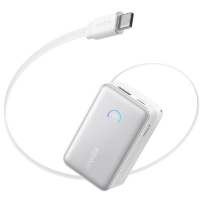 Портативний зарядний пристрій Anker Nano - 10000 mAh 45W Built-In USB-C Cable White (7198078) Портативний зарядний пристрій Anker Nano - 10000 mAh 45W Built-In USB-C Cable White (7198078)