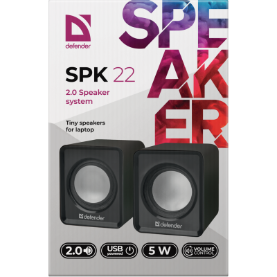 Акустика Defender #1 2.0 SPK 22 2х2,5W USB Black (65503) (6243402)