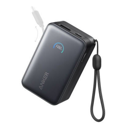 Портативний зарядний пристрій Anker Nano - 10000 mAh 45W Built-In USB-C Cable Black (7206698) Портативний зарядний пристрій Anker Nano - 10000 mAh 45W Built-In USB-C Cable Black (7206698)