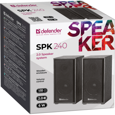 Акустика Defender 2.0 SPK 240 USB 6W Black (65224) (6396189)