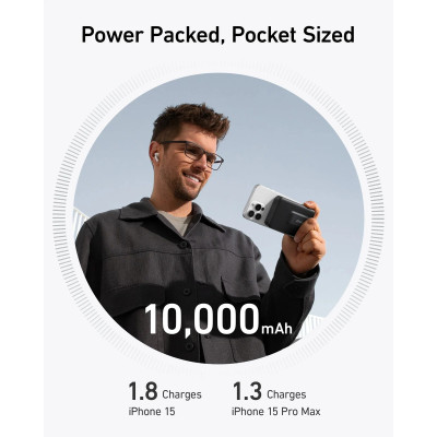 Портативний зарядний пристрій Anker MagGo 10000 mAh Qi2 15W + USB-C PD 27W Black (6962726) Портативний зарядний пристрій Anker MagGo 10000 mAh Qi2 15W + USB-C PD 27W Black (6962726)