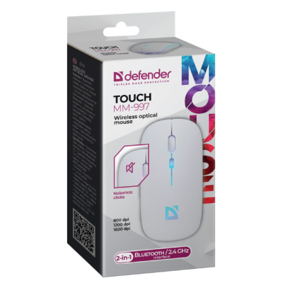 Миша Defender Touch MM-997 Wireless WHITE (52998) (6918381) Миша Defender Touch MM-997 Wireless WHITE (52998) (6918381)
