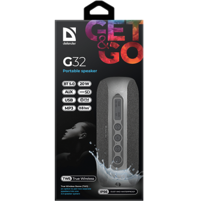 Портативна колонка Defender G32 20Вт, Black (65232) (6700995) Портативна колонка Defender G32 20Вт, Black (65232) (6700995)