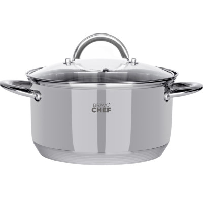 Каструля Bravo Chef 22 см (4.35 л) з кришкою (6720870) Каструля Bravo Chef 22 см (4.35 л) з кришкою (6720870)