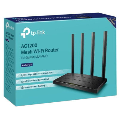 Бездротовий маршрутизатор TP-Link Archer C6 AC1200 Wireless Dual Band Gigabit Router (6474230) Бездротовий маршрутизатор TP-Link Archer C6 AC1200 Wireless Dual Band Gigabit Router (6474230)