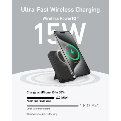 Портативний зарядний пристрій Anker MagGo 10000 mAh Qi2 15W + USB-C PD 27W Black (6962726) Портативний зарядний пристрій Anker MagGo 10000 mAh Qi2 15W + USB-C PD 27W Black (6962726)