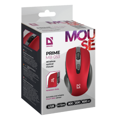 Миша Defender Prime MB-053 Wireless RED (52052)  (6918399)