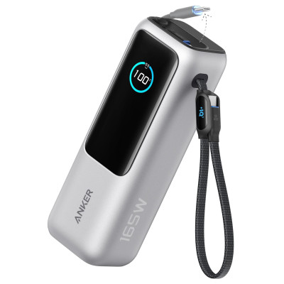 Портативний зарядний пристрій Anker 25000 mAh 165W PD Built-In Double USB-C Cables Silver (7160683) Портативний зарядний пристрій Anker 25000 mAh 165W PD Built-In Double USB-C Cables Silver (7160683)