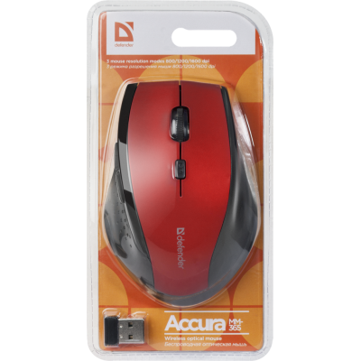 Миша Defender Accura MM-365 Wireless Red (52367) (6414727) Миша Defender Accura MM-365 Wireless Red (52367) (6414727)