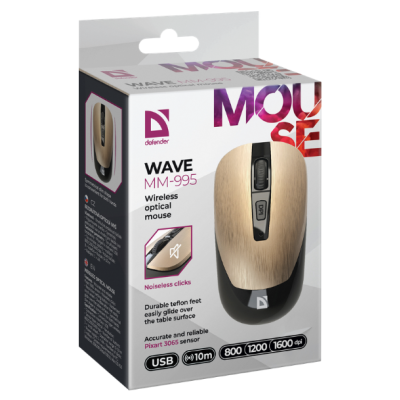 Миша Defender Wave MM-995 Wireless BRONZE (52992) (6918376) Миша Defender Wave MM-995 Wireless BRONZE (52992) (6918376)