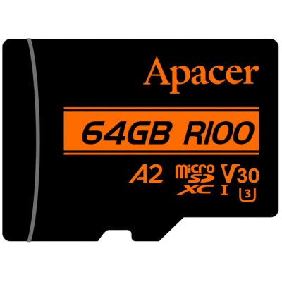 Карта пам'ятi Apacer 64GB MicroSDXC UHS-I/U3 Class 10 (AP64GMCSX10U8-R) + SD адаптер (6884059) Карта пам'ятi Apacer 64GB MicroSDXC UHS-I/U3 Class 10 (AP64GMCSX10U8-R) + SD адаптер (6884059)