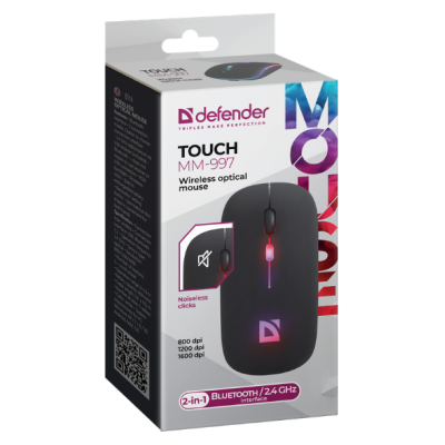 Миша Defender Touch MM-997 Wireless BLACK (52997) (6918380) Миша Defender Touch MM-997 Wireless BLACK (52997) (6918380)
