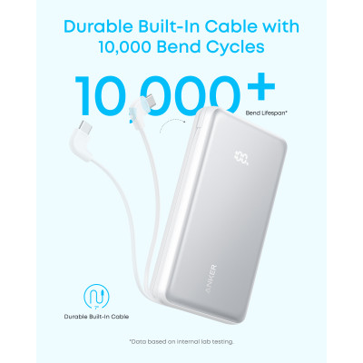 Портативний зарядний пристрій Anker - 20000 mAh 22.5W Built-In USB-C Cable Black (7227883) Портативний зарядний пристрій Anker - 20000 mAh 22.5W Built-In USB-C Cable Black (7227883)