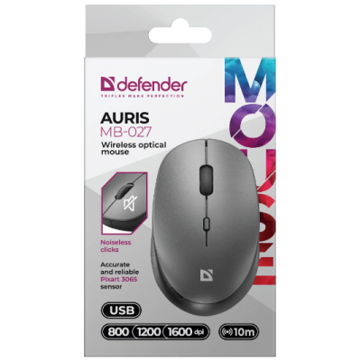 Миша Defender Auris MB-027, Grey (52029) (6893352) Миша Defender Auris MB-027, Grey (52029) (6893352)