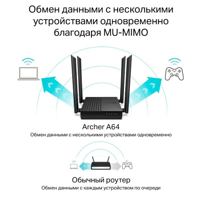 Бездротовий маршрутизатор TP-Link Archer A64 (6786908) Бездротовий маршрутизатор TP-Link Archer A64 (6786908)