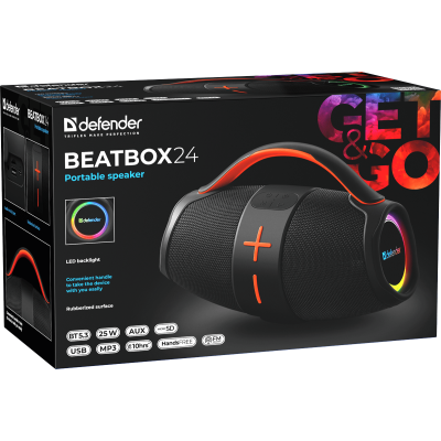 Портативна акустика Defender Beatbox 24 25Вт Black (65324) (7151829) Портативна акустика Defender Beatbox 24 25Вт Black (65324) (7151829)