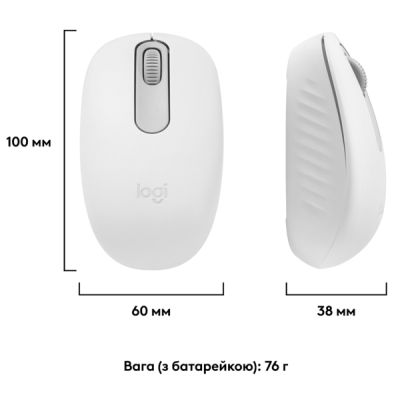 Миша Logitech M196 Bluetooth Off White (L910-007460)  (7031696)