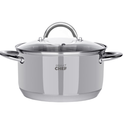 Каструля Bravo Chef 18 см (2.6 л) з кришкою (6720868) Каструля Bravo Chef 18 см (2.6 л) з кришкою (6720868)