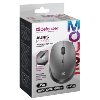 Миша Defender Auris MB-027, Grey (52029) (6893352) Миша Defender Auris MB-027, Grey (52029) (6893352)