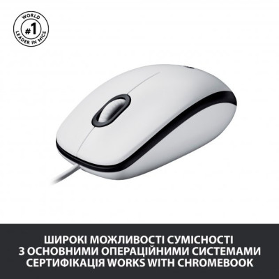 Миша Logitech Mouse M100 White (6853363)