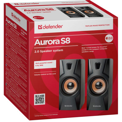 Акустика Defender Aurora S8 Black 2.0, 8 W, USB (65408) (6384347) Акустика Defender Aurora S8 Black 2.0, 8 W, USB (65408) (6384347)