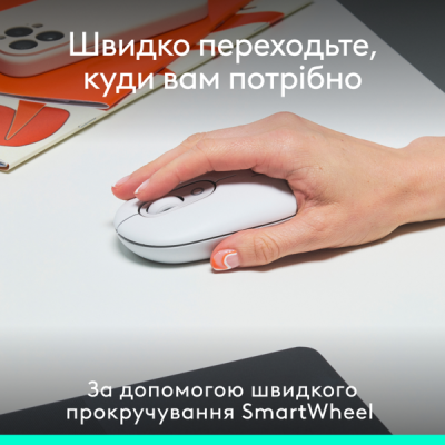 Миша Logitech POP with emoji Offwhite (L910-007411)  (7031691)