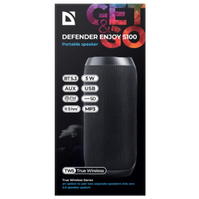 Портативна акустика Defender Enjoy S100 Black (65101) (6974735) Портативна акустика Defender Enjoy S100 Black (65101) (6974735)