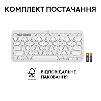 Клавіатура Logitech K380s Pebble Keys 2 Tonal White  (6915630)