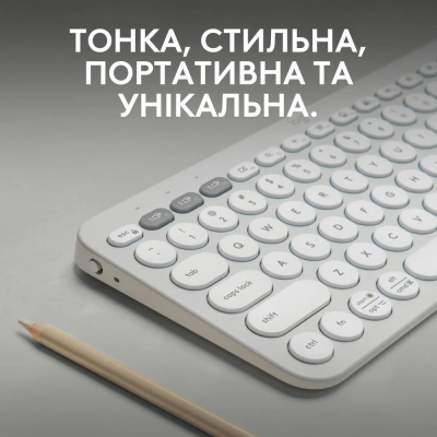 Клавіатура Logitech K380s Pebble Keys 2 Tonal White  (6915630)
