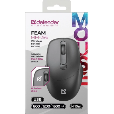 Миша Defender Feam MM-296 Black (52296) (7032508) Миша Defender Feam MM-296 Black (52296) (7032508)