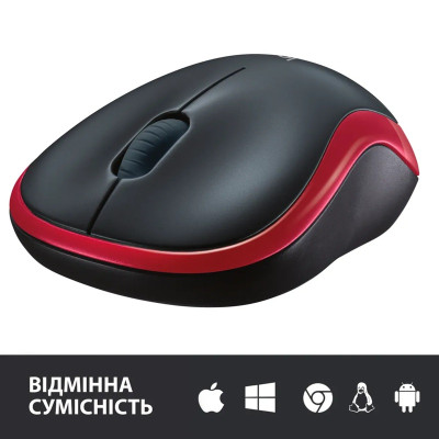 Миша Logitech Wireless Mouse M185 RED - EWR2 (910-002237) (7196815)