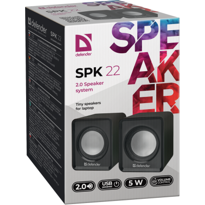 Акустика Defender #1 2.0 SPK 22 2х2,5W USB Black (65503) (6243402)