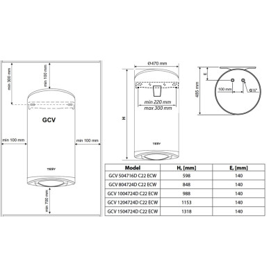 Водонагрівач Tesy Modeco Cloud GCV 504716D C22 ECW (6999413) Водонагрівач Tesy Modeco Cloud GCV 504716D C22 ECW (6999413)