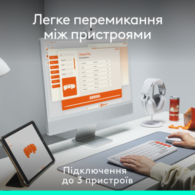Миша Logitech POP with emoji Offwhite (L910-007411)  (7031691)