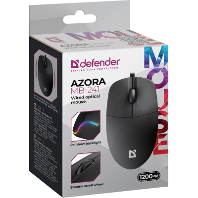 Миша Defender Azora MB-241 Black (52241) (7106519) Миша Defender Azora MB-241 Black (52241) (7106519)