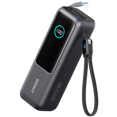Портативний зарядний пристрій Anker 25000 mAh 165W PD Built-In Double USB-C Cables Black (7133683) Портативний зарядний пристрій Anker 25000 mAh 165W PD Built-In Double USB-C Cables Black (7133683)